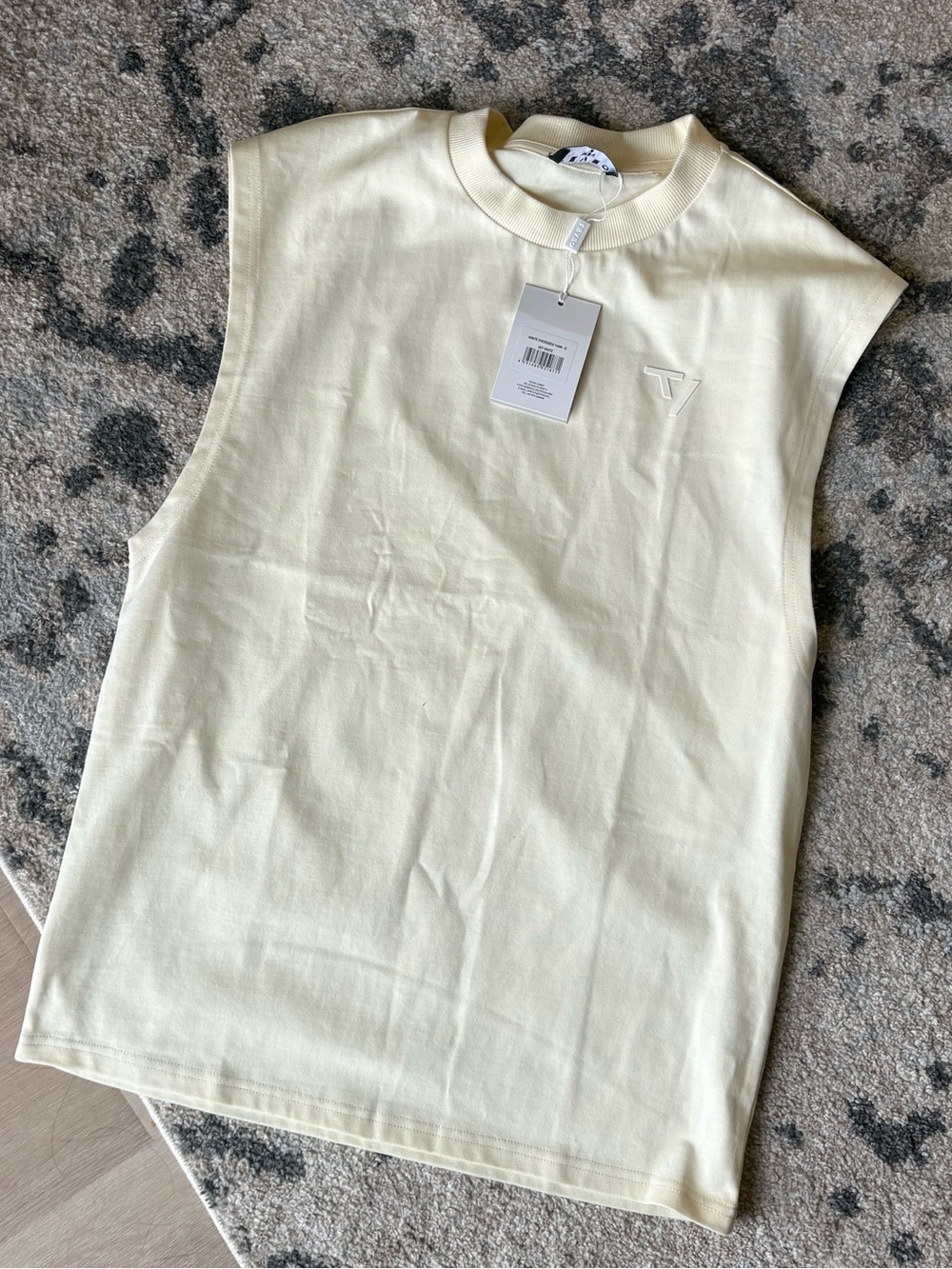 Teveo Sleeveless Crew Neck Men’s Top - Cream